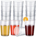 Meanplan 8 oz Plastic Cups Frosted Clear Stackable 24-Pack