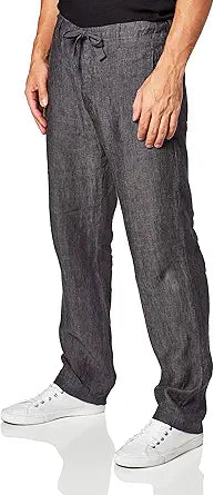 Perry Ellis 100% Linen Drawstring Casual Pants for Men
