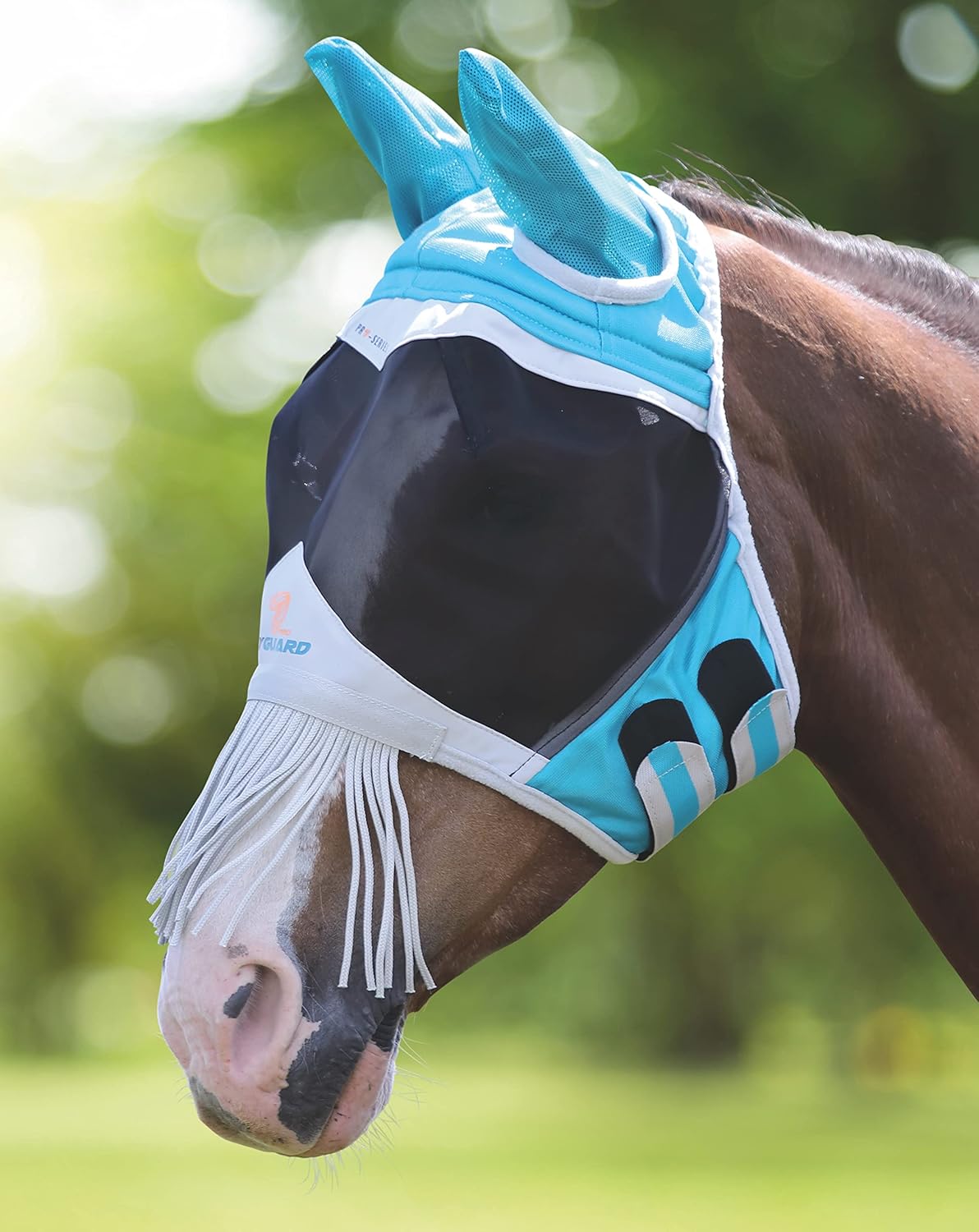 Shires Fine Mesh Horse Fly Mask with Nose Fringe for UV Protection