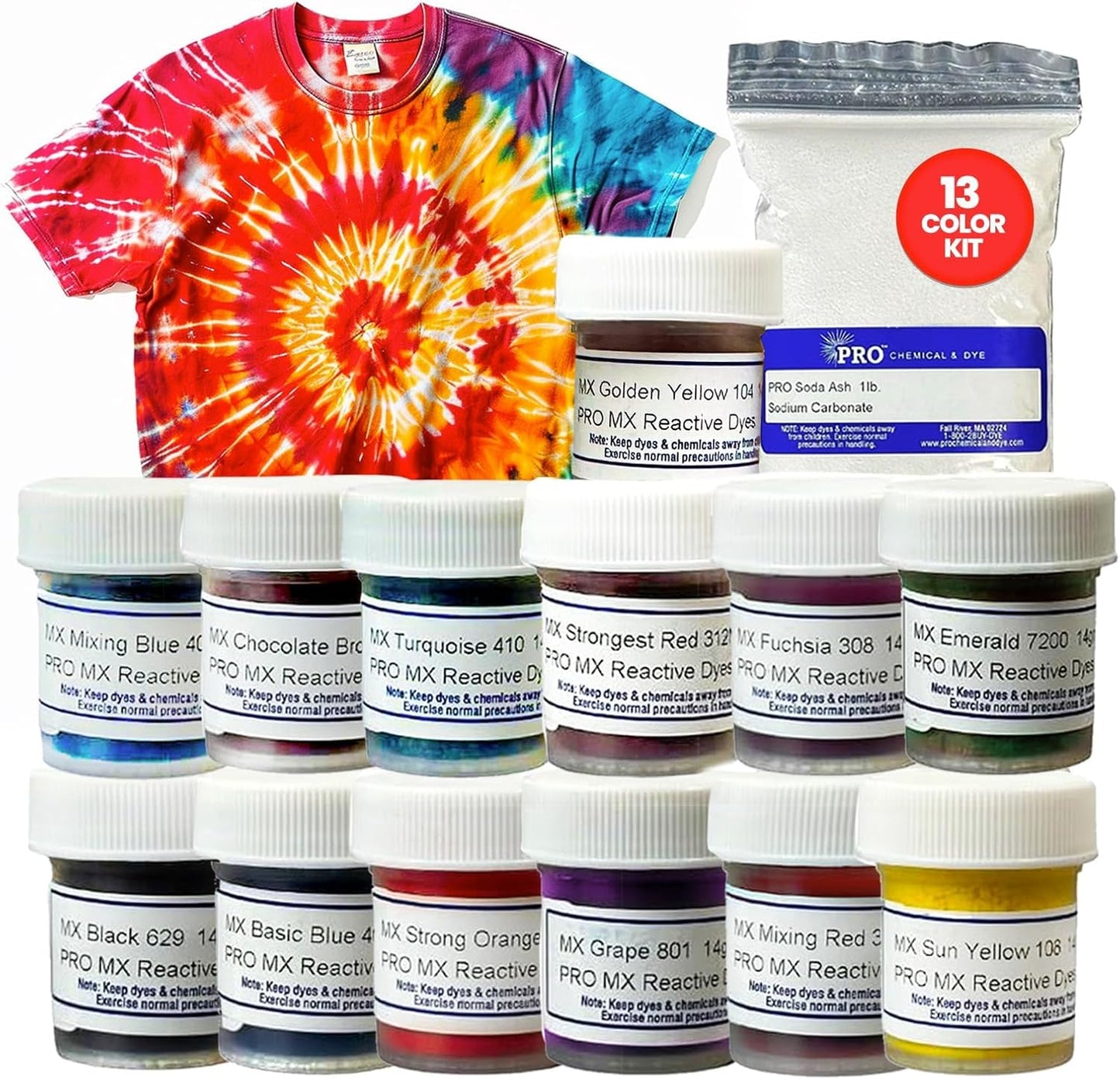 PRO Fiber Reactive MX Tie Dye Kit for Vibrant Fabric Creations