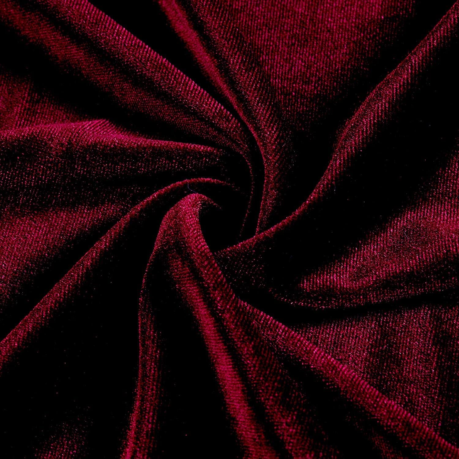 LA Fabric Spot Inc. Stretch Velvet Fabric in Wine - 10 Yards