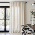 jinchan Beige Linen Blend Curtain 120 in Extra Long Panel - Light