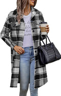Womens Plaid Shacket Jacket - Cozy Wool Blend Fall Layer