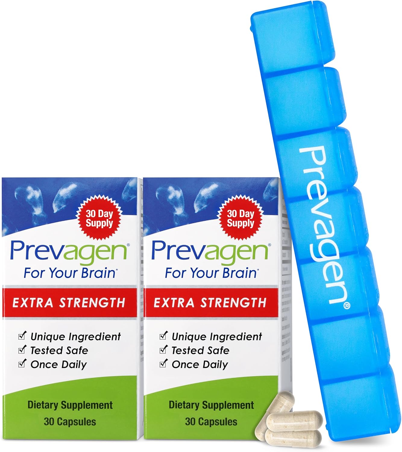 Prevagen Extra Strength Brain Supplement with 7-Day Pill Minder