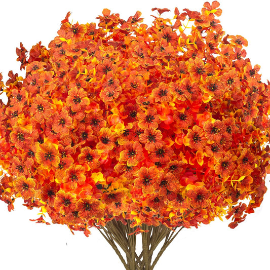 16 Bundles Artificial Fall Flowers for Outdoors Decor