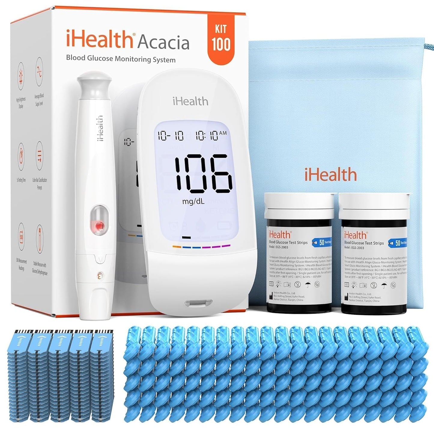 iHealth Acacia Blood Glucose Monitor Kit for Easy Testing