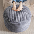 Round Stuffed Pouf Ottoman 20x20x15 - Plush Corduroy Foot Rest