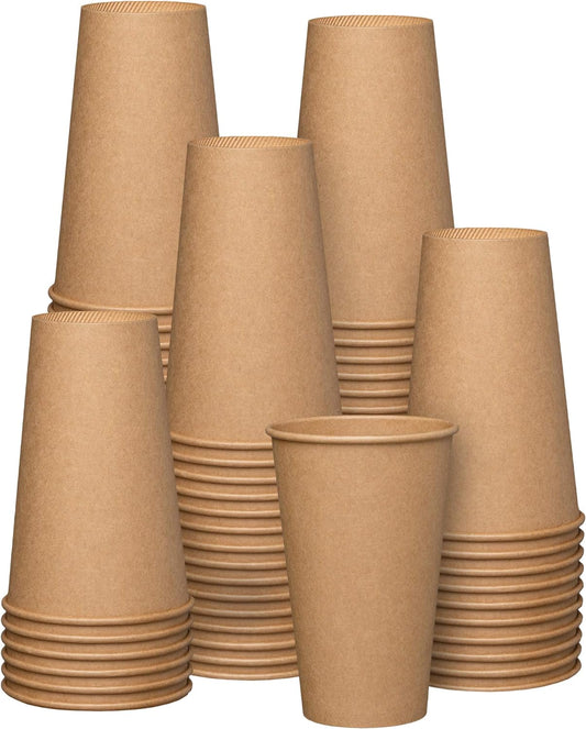 100 Eco-Friendly 16oz Hot Coffee Cups- Comfy & Disposable!
