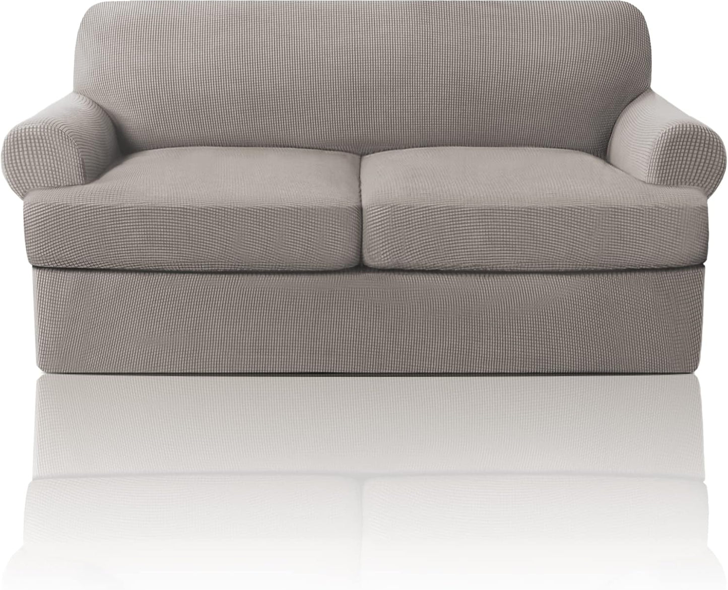 PrinceDeco T Cushion Loveseat Slipcover for 2 Cushion Sofa