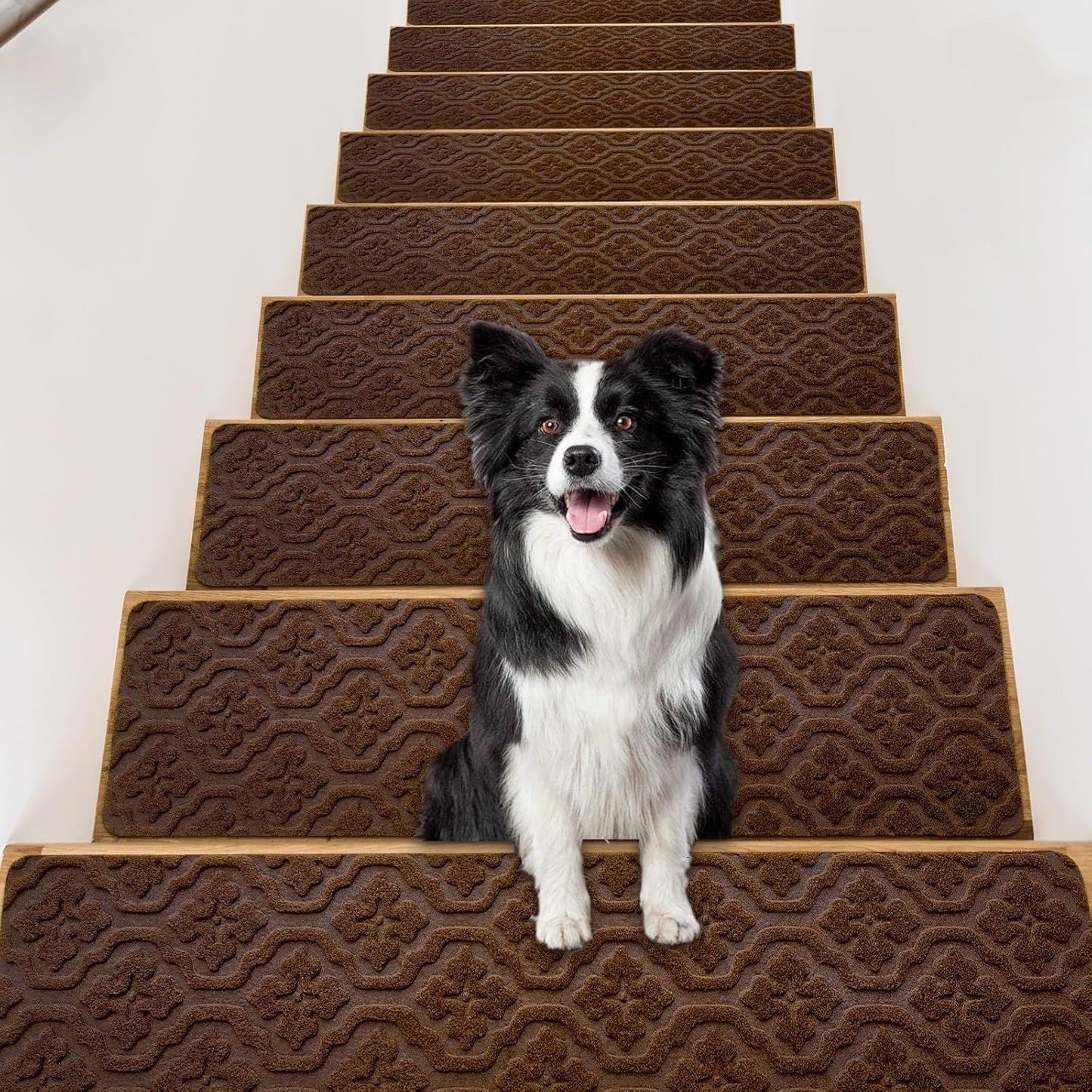 Rubber Non Slip Stair Treads for Wooden Steps Indoor Use