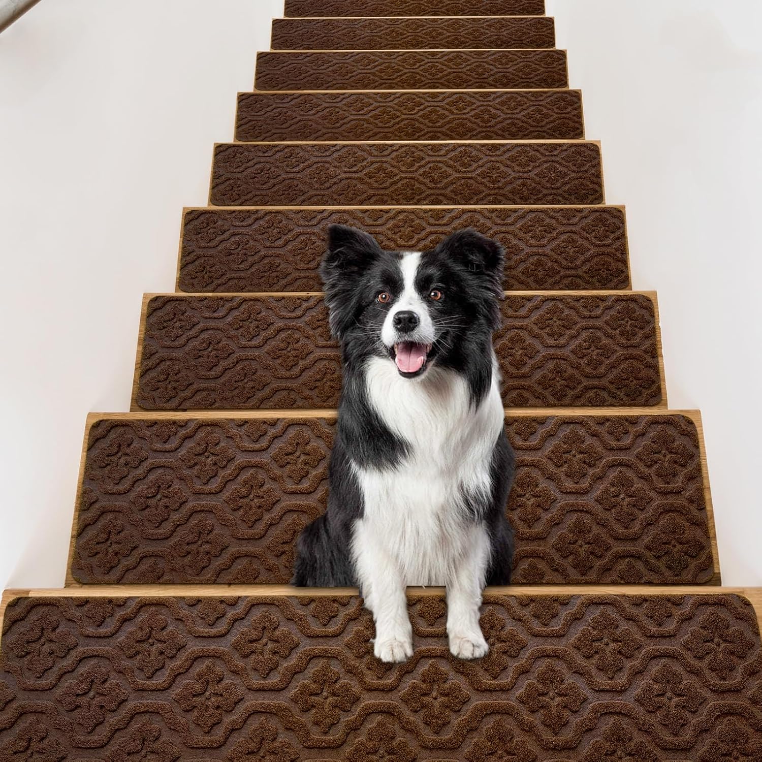 Rubber Non Slip Stair Treads for Wooden Steps Indoor Use