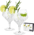 Viski Raye Angled Stemmed Gin and Tonic Glasses Set of 2 - 14oz