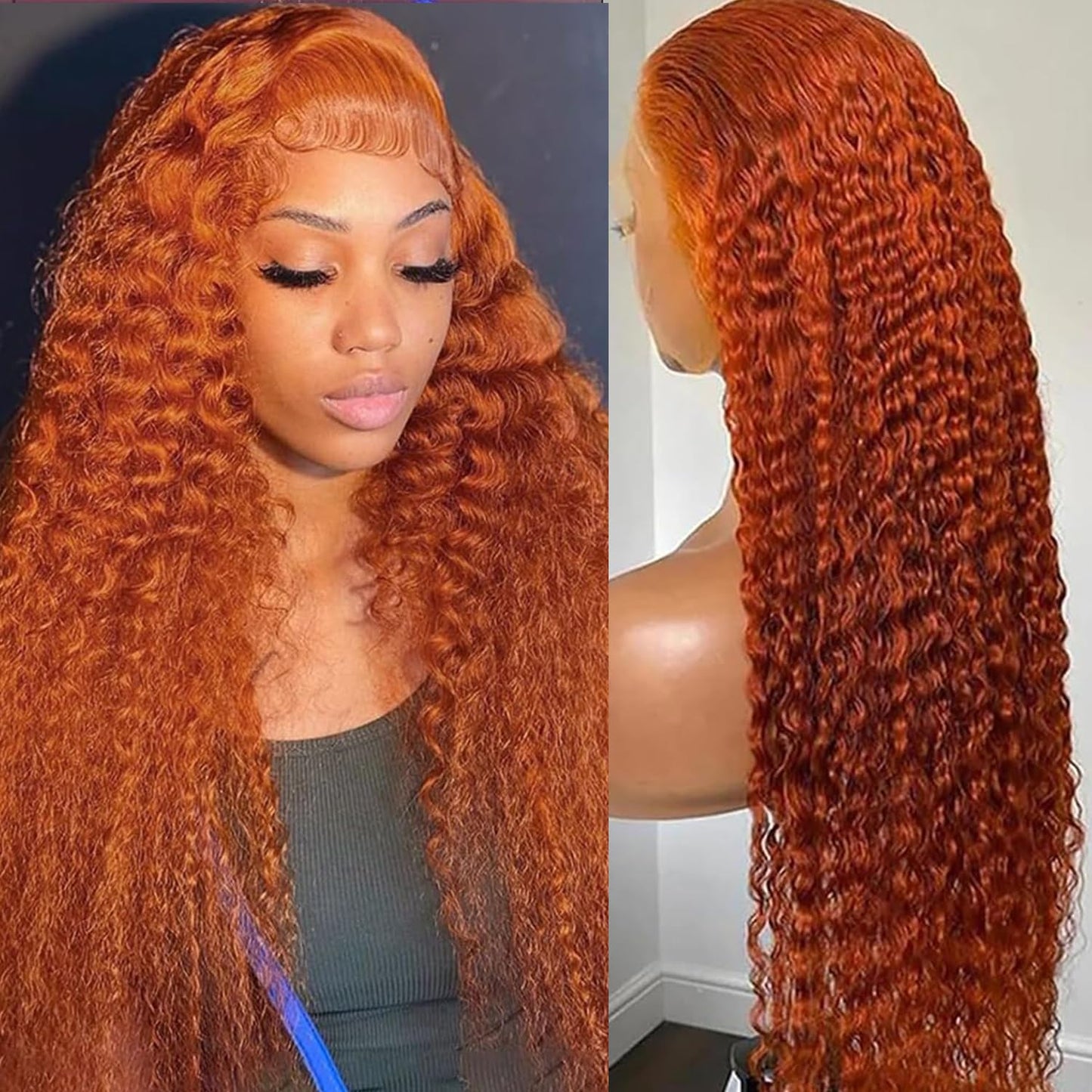 13x6 Ginger Orange Lace Front Wigs Human Hair for All Occasions