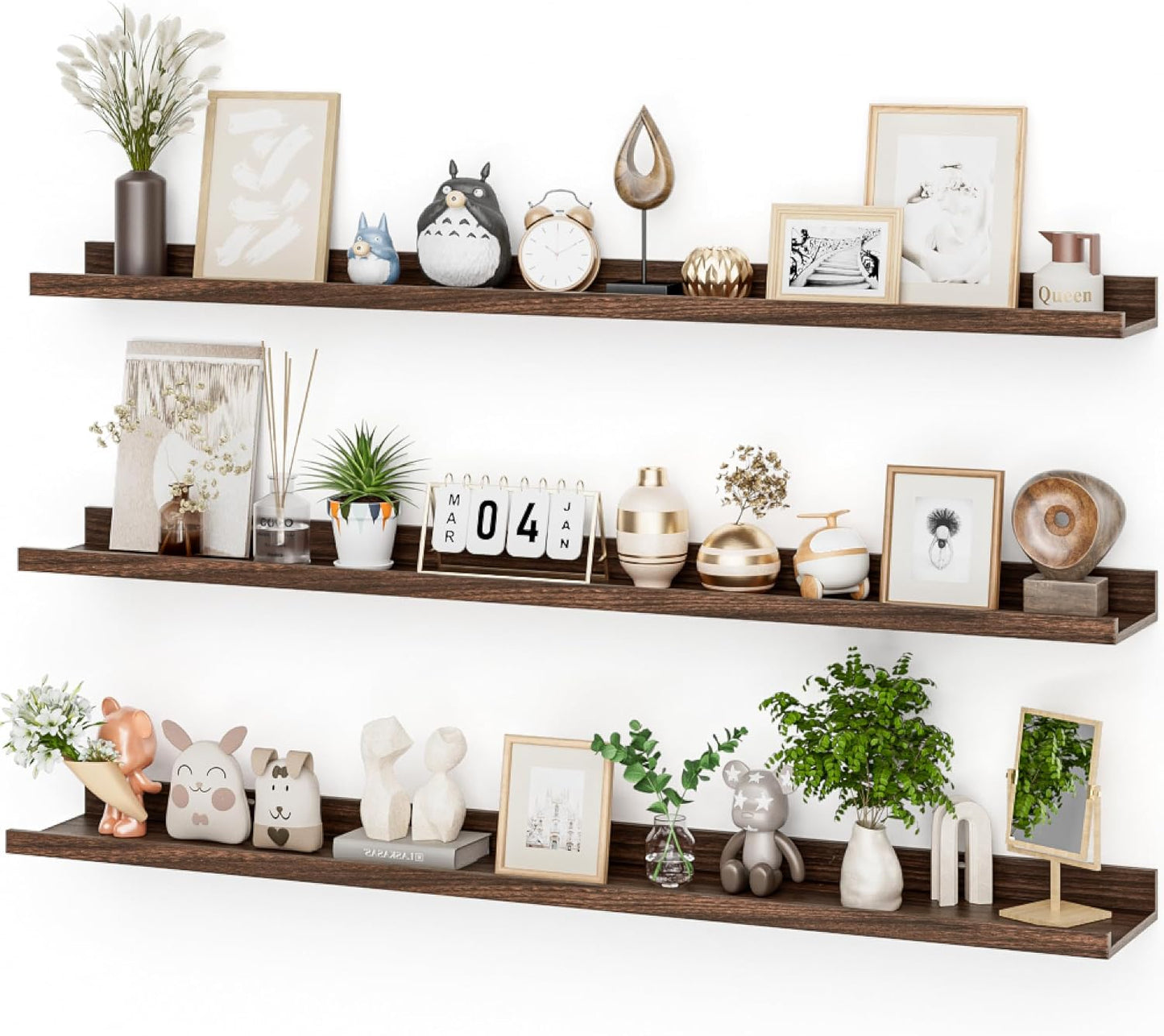 48 Inch Picture Ledge Shelf Set of 3 for Stylish Home Decor