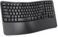 Wireless Ergonomic Keyboard with Cushioned Wrist Rest - Multi-Device
