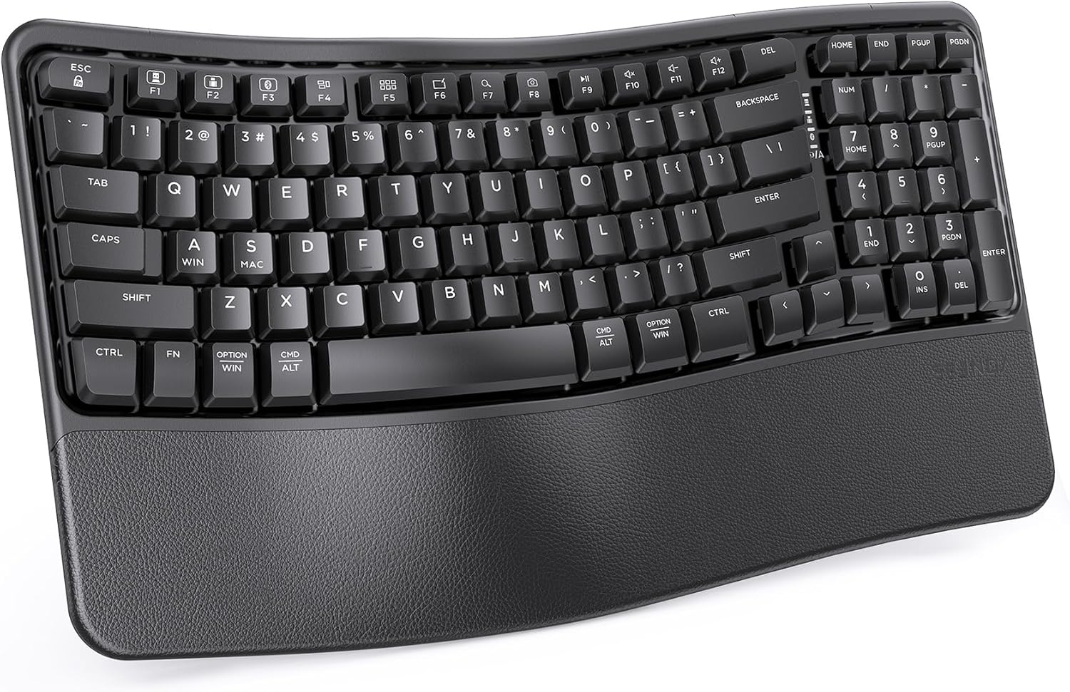 seenda Wireless Ergonomic Keyboard with Cushioned Wrist Rest