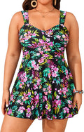 Plus Size Tankini Swimsuit Two Piece Swim Dress with Shorts Swimsuits