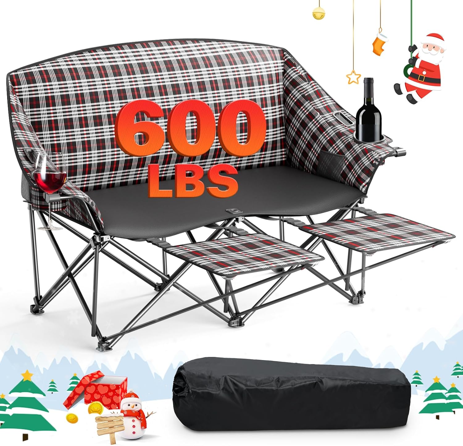 MAIRMAN Loveseat Camping Chair: 600lbs Capacity & Footrest