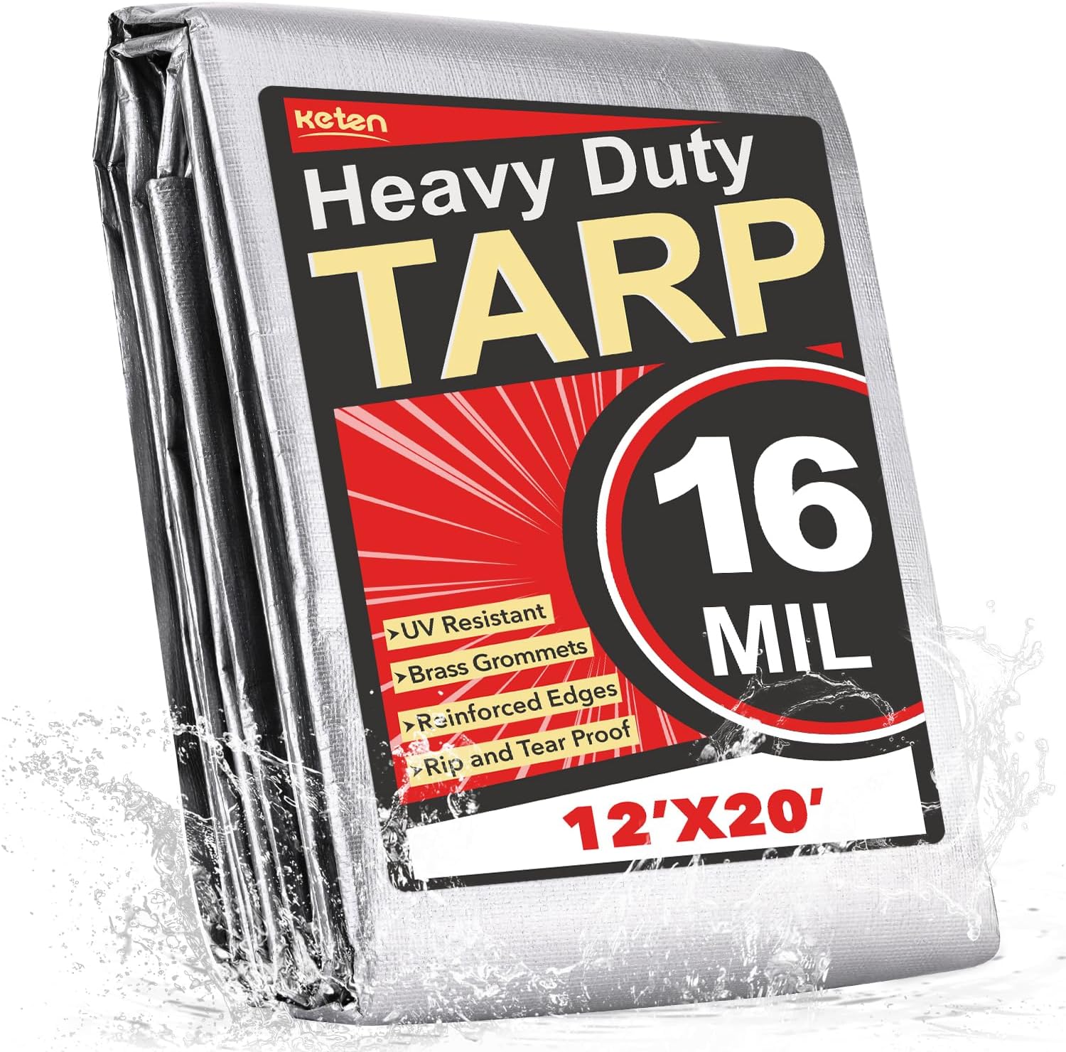 Keten Heavy Duty Waterproof Tarp 12X20 Feet for All Seasons