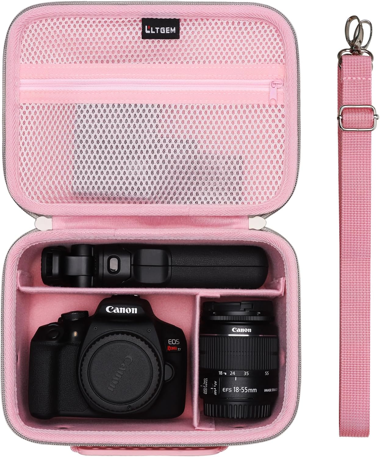 Camera Case for Canon EOS Rebel T7 and Other DSLRs - Pink