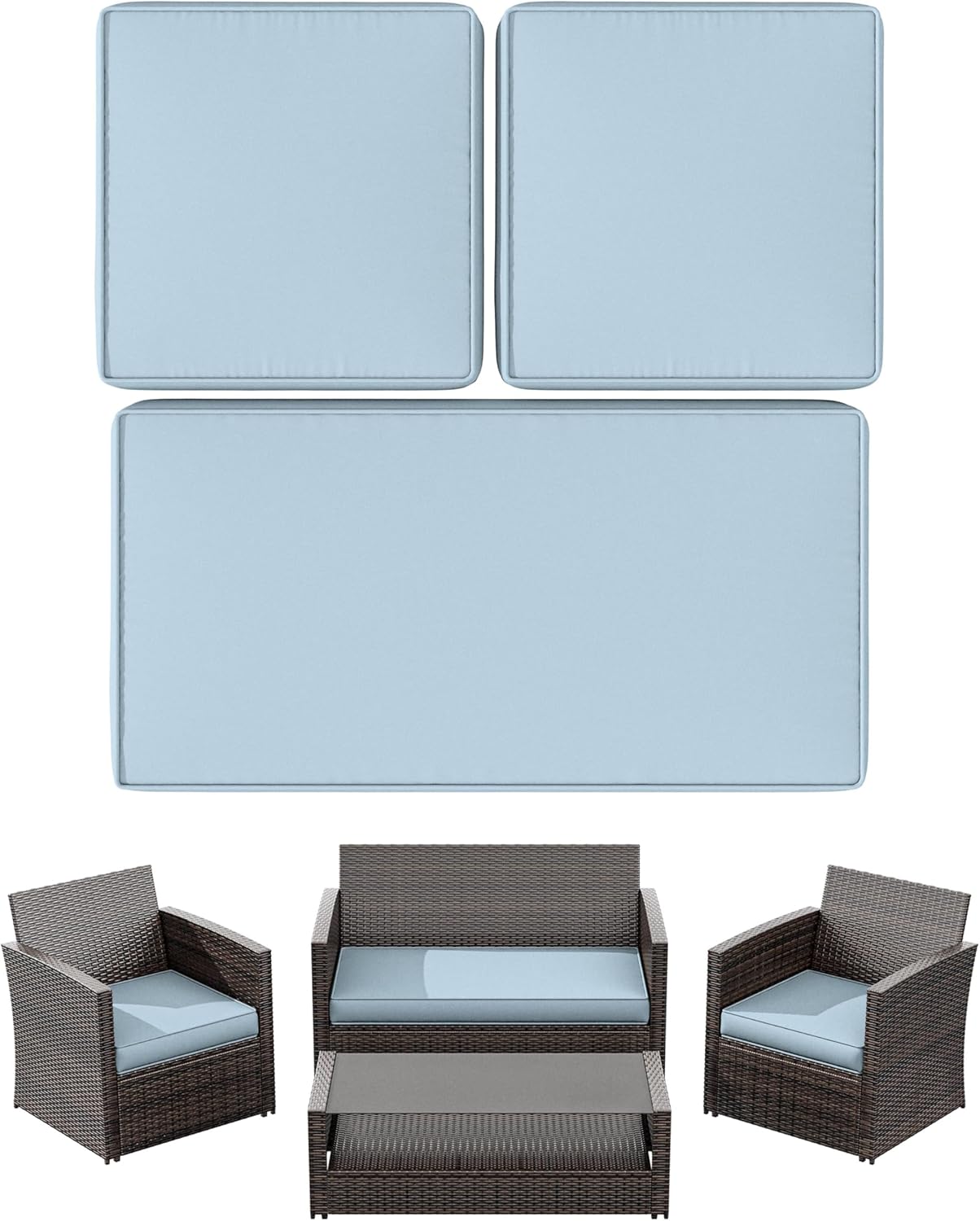 Outdoor Patio Seat Cushions Replacement Covers for Wicker Sets