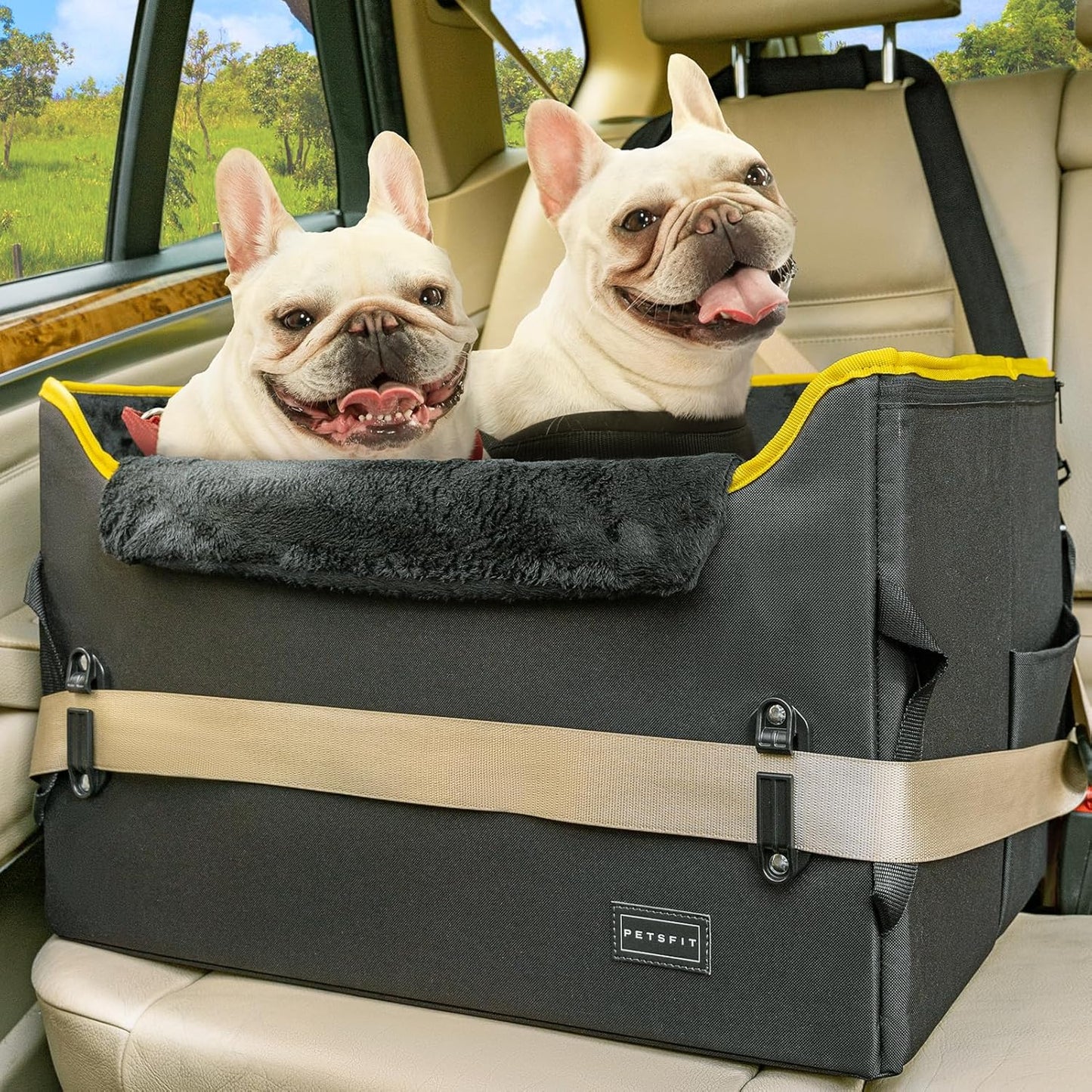 Petsfit Medium Dog Car Booster Seat - Secure & Stylish Ride for Pets Under 45 lbs