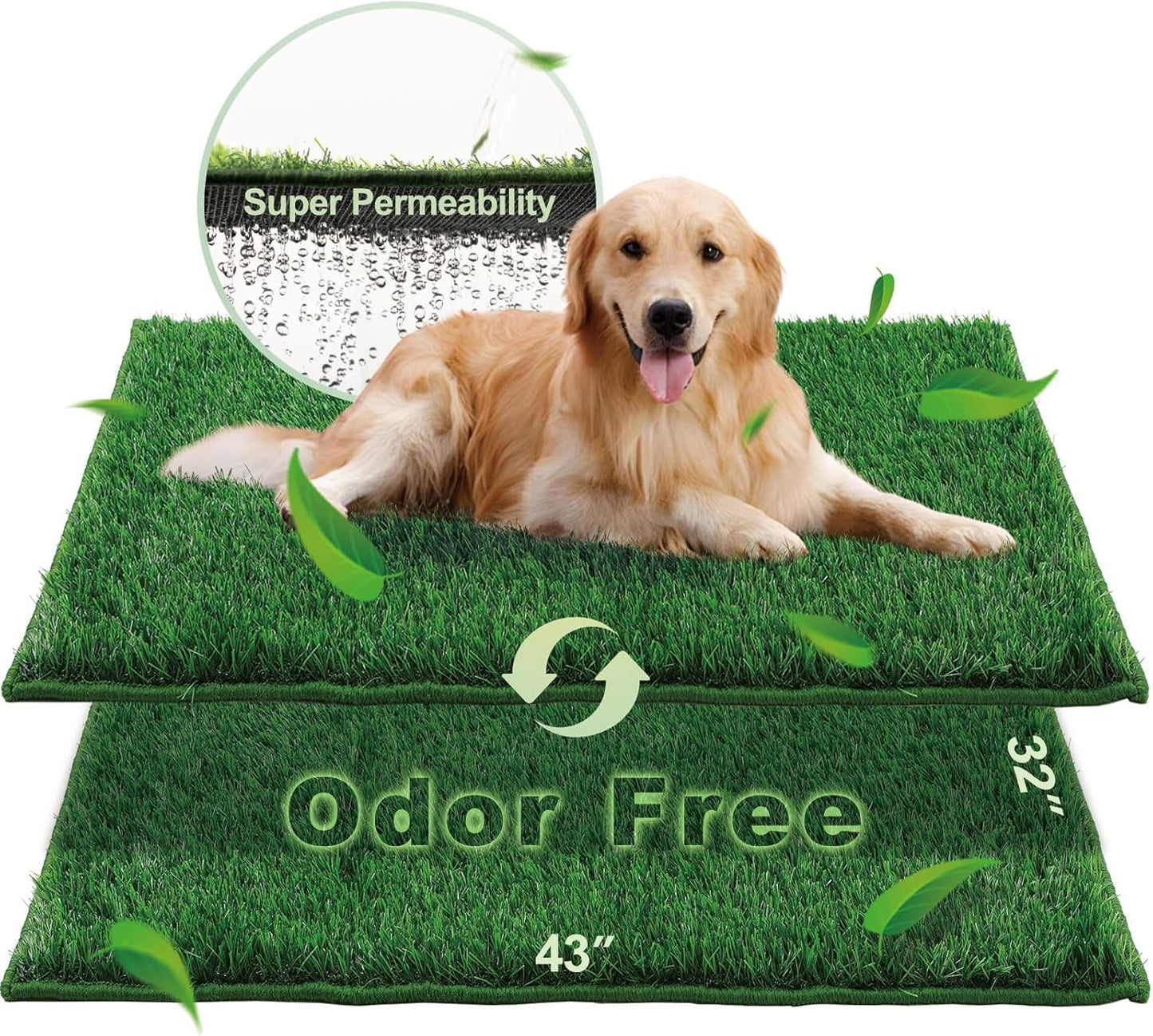 Dog Pee Grass Pad for Large Dogs - Ultra-Absorbent & Odor Free