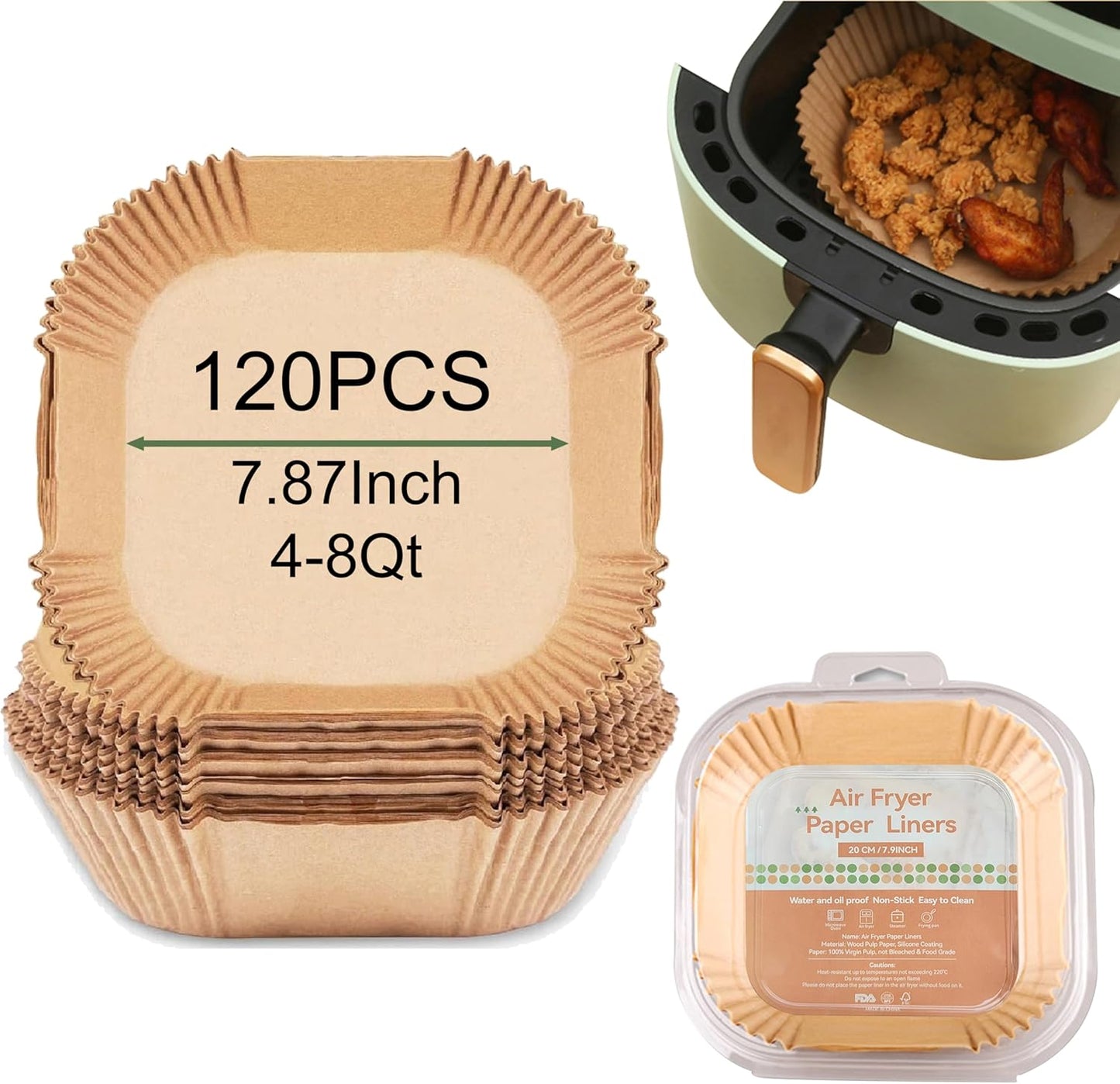 Non-Stick Air Fryer Liners - Easy Cleanup!