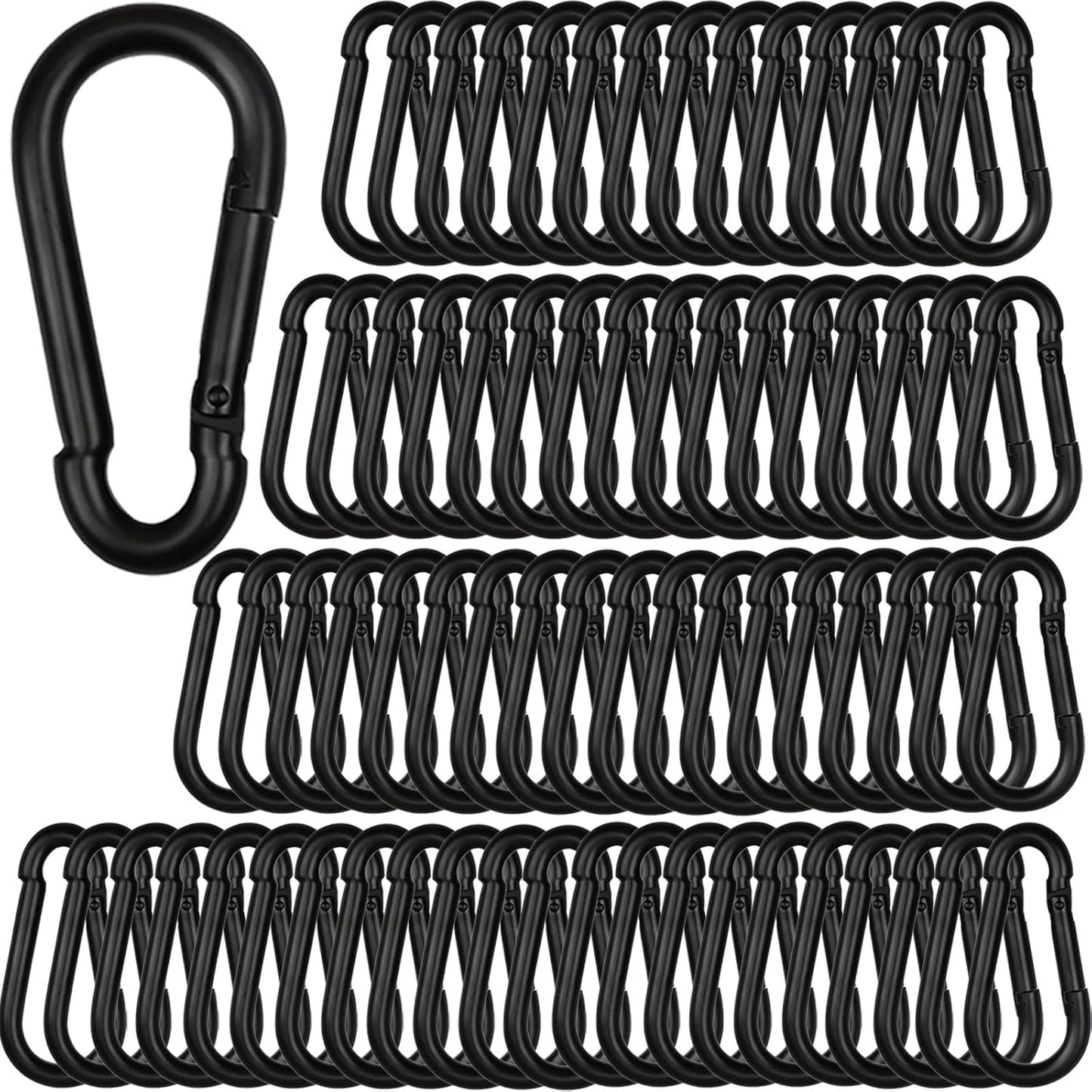 100Pcs 2.36in Spring Snap Hook Carabiners for Outdoor Use