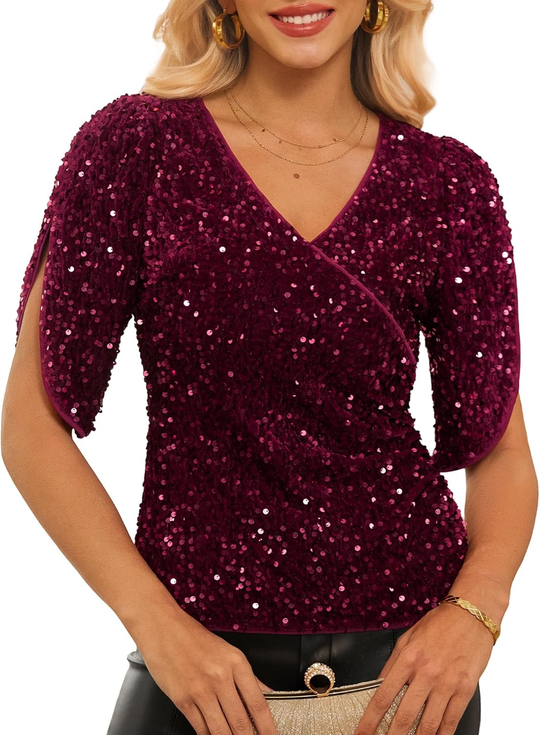 Luxurious Velvet Sequin Party Top for Trendy Outfits