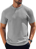Men's Knit T-Shirt Short Sleeve Crewneck - Casual Textured Tee