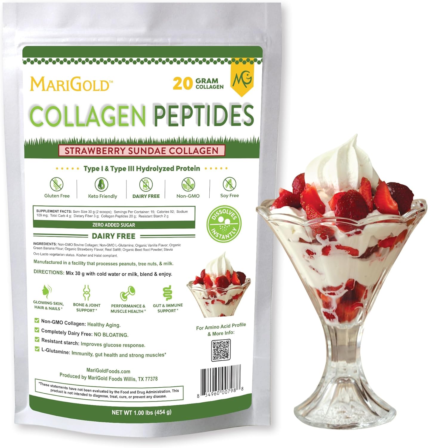 Grass-fed Collagen Peptides Powder for Glowing Skin & Joints
