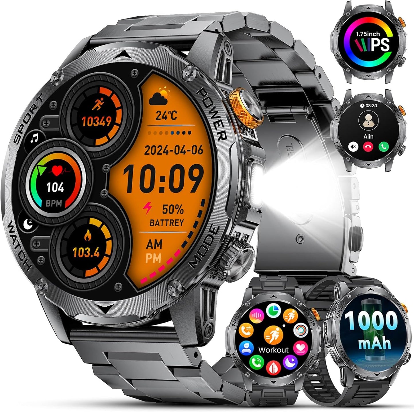 Military Smart Watches for Men with 50 Days Battery Life