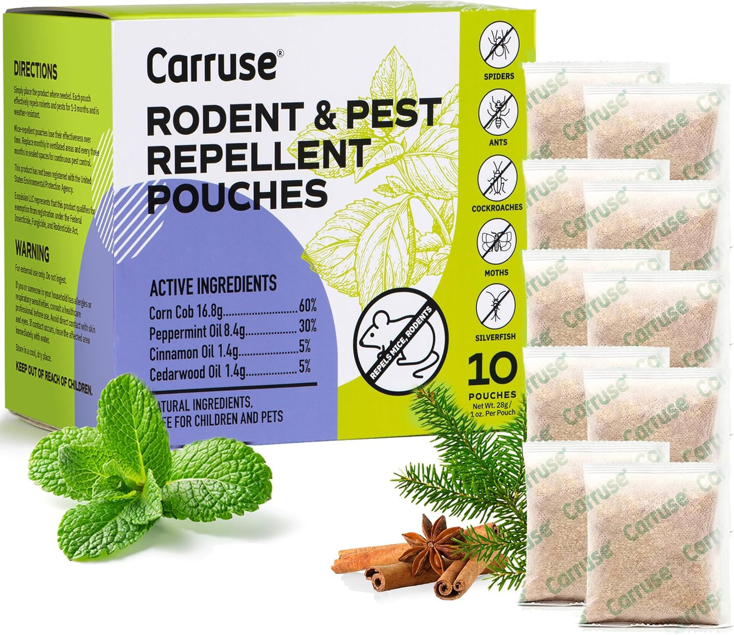 Peppermint Oil Rodent Repellent Pouches - Natural Pest Control Power!