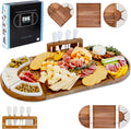 Large Wooden Charcuterie Board Set - Magnetic 3-Piece Acacia Tray