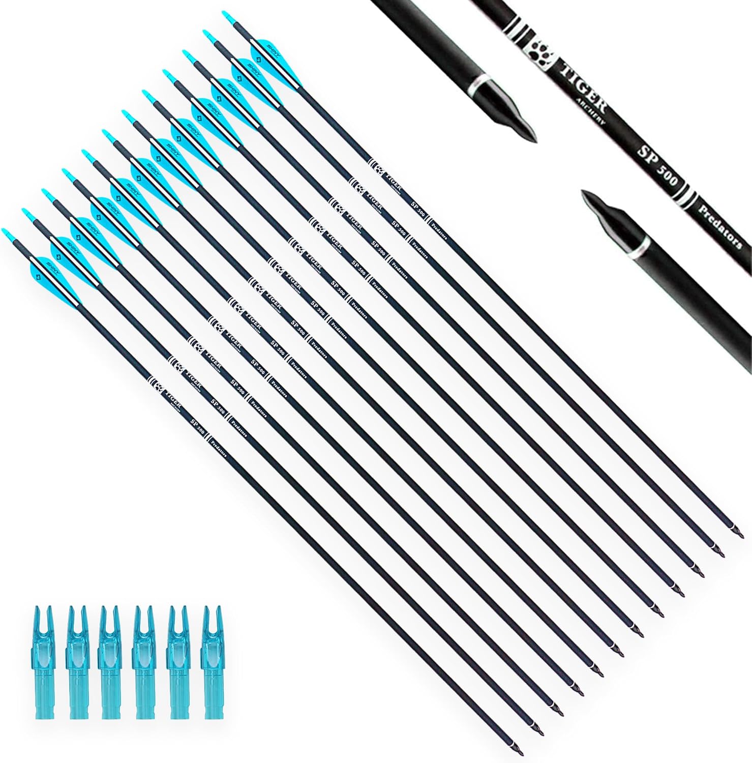 30Inch Carbon Arrow Practice Hunting Arrows for Bows - Pack of 12