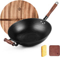 Wangyuanji Cast Iron Wok Pan 14.2 inch for Healthy Cooking