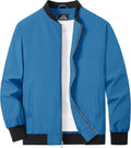 Lightweight Men's Bomber Jacket Polyester Windbreaker - Casual Zip Up