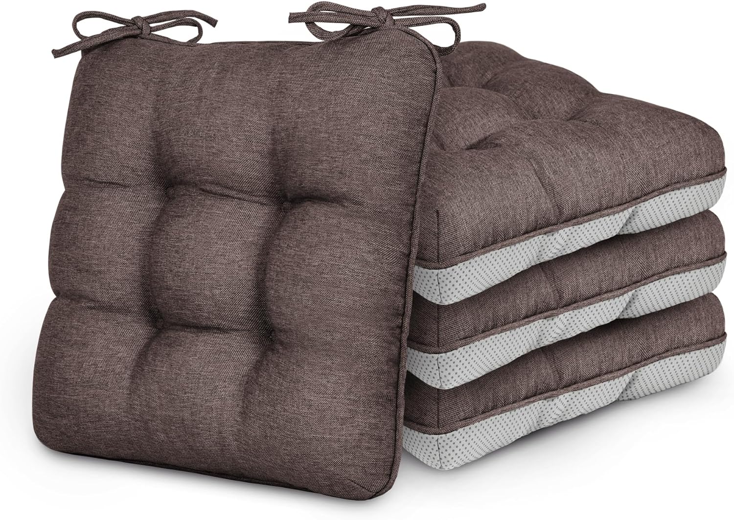 Memory Foam Chair Cushions Set of 4 for Indoor and Outdoor Use