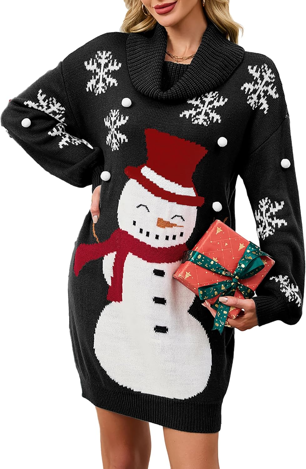 SunnyMelody Womens Christmas Funny Ugly Sweater Dress for Winter