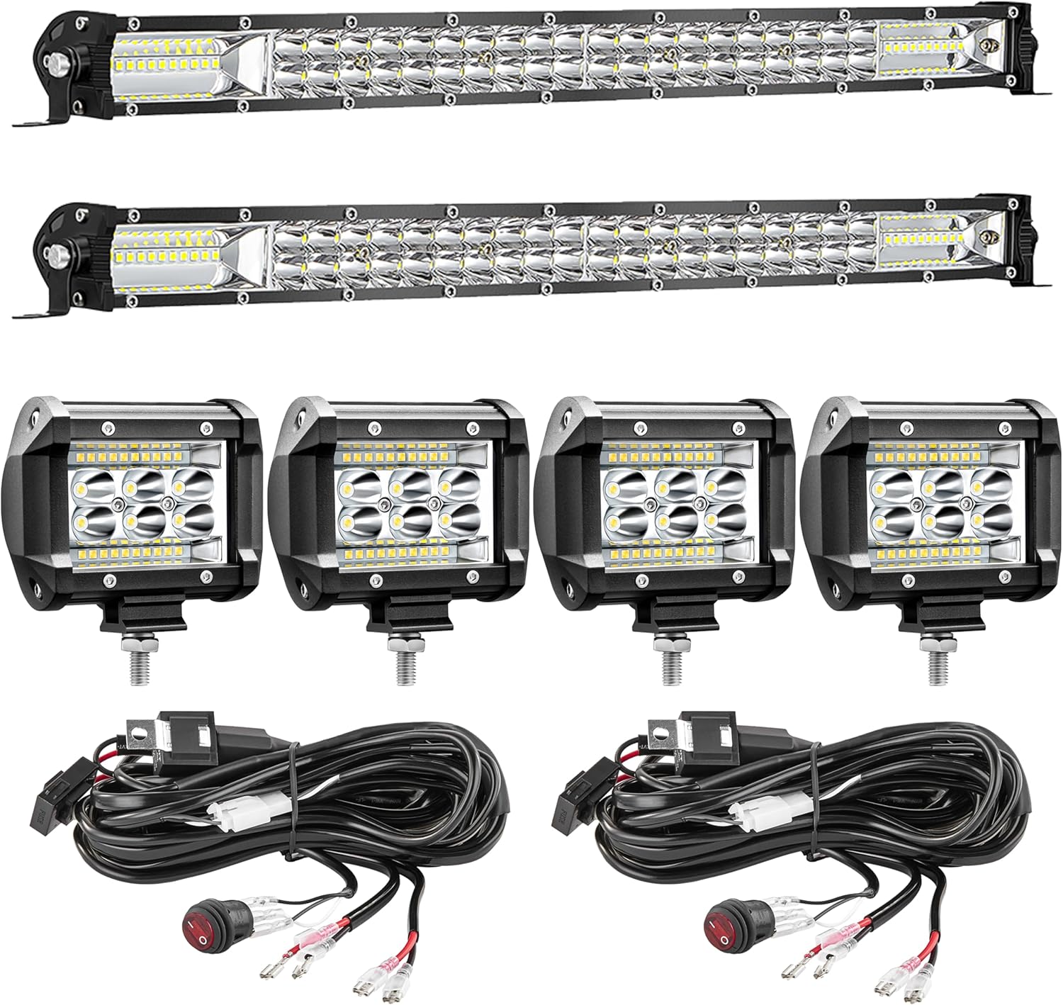 LED Light Bar Kits with 20 Inch Slim Bars and Pod Lights