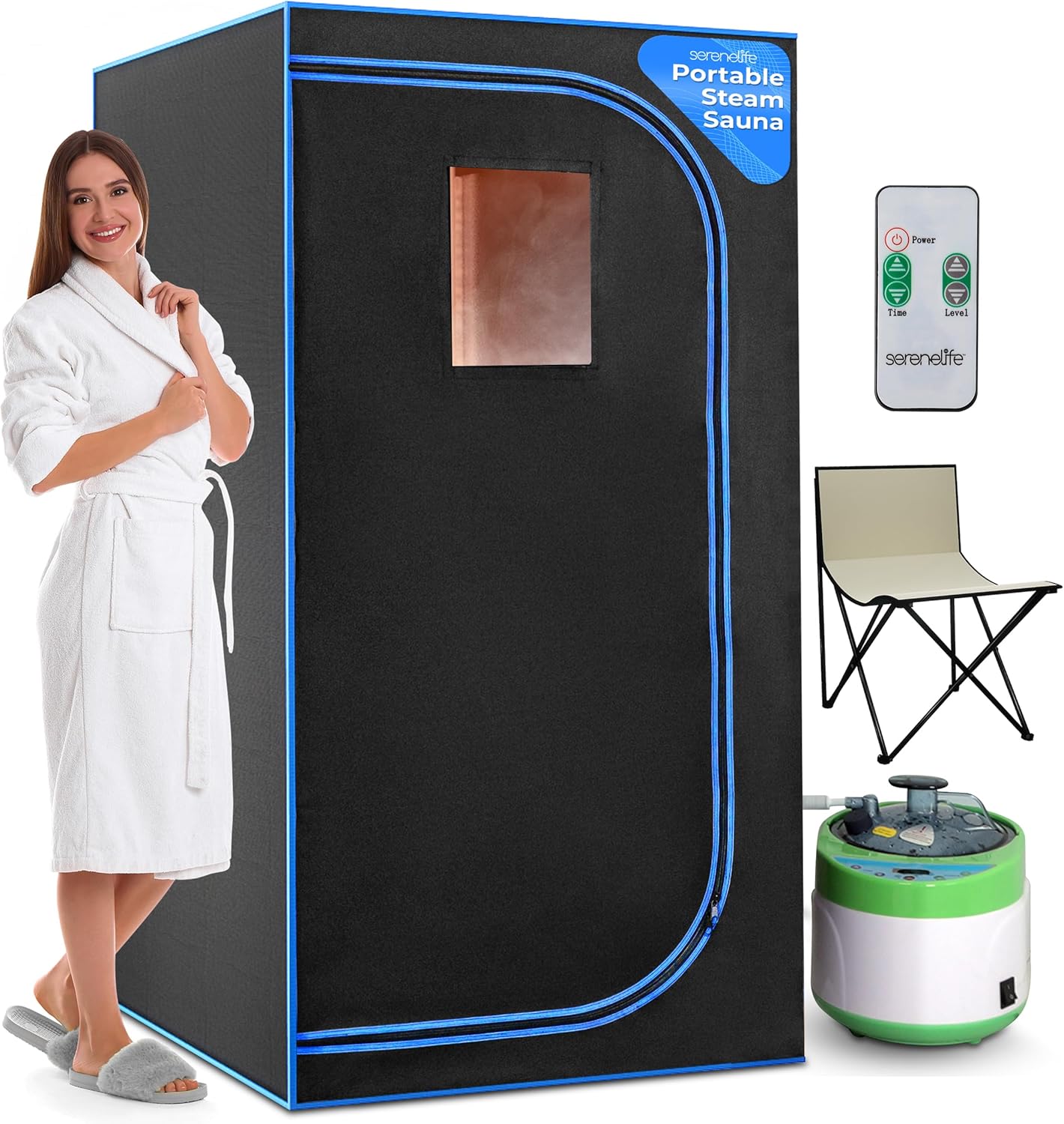 SereneLife Compact Portable Steam Sauna - Personal Spa Oasis