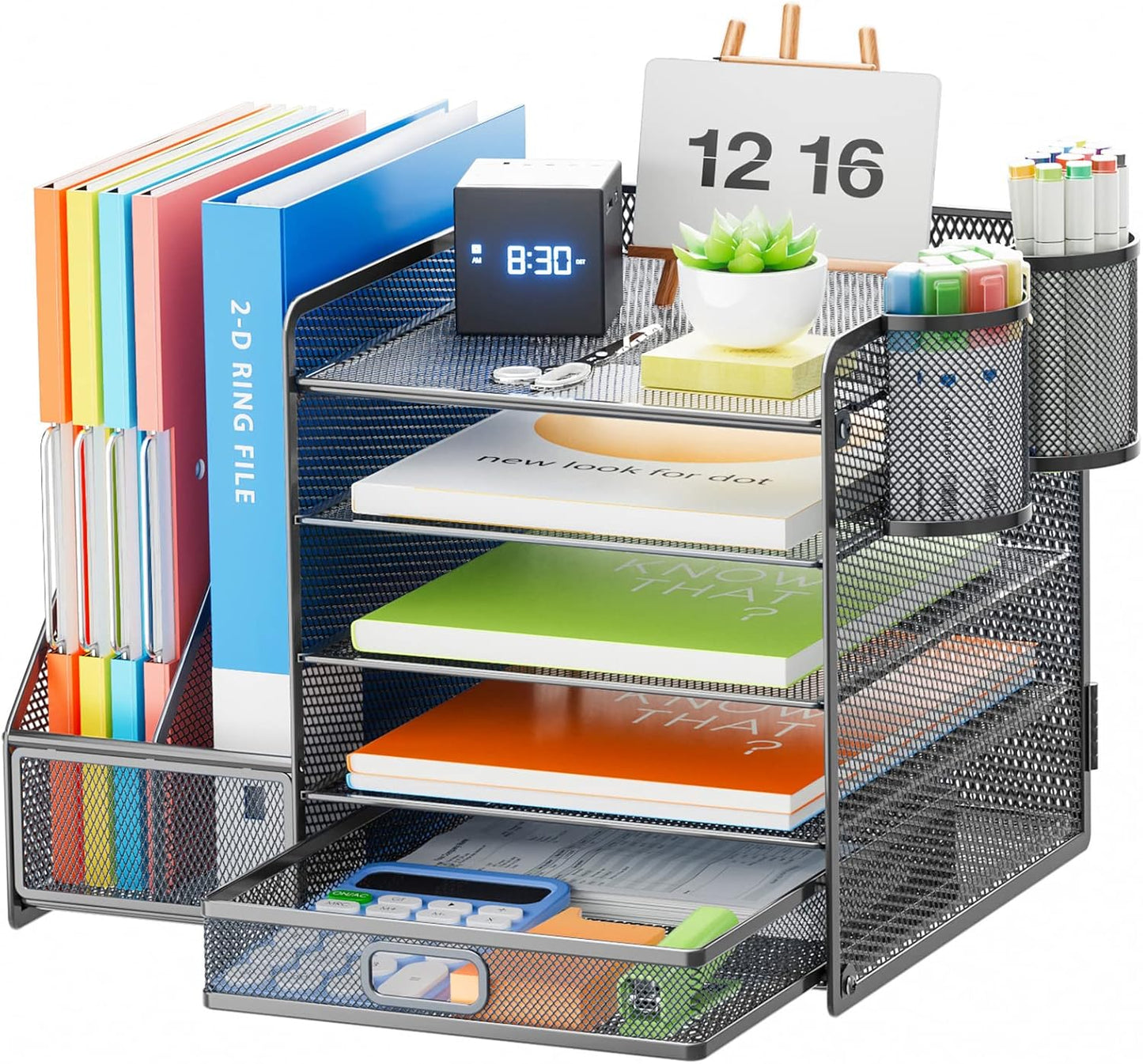 5-Tier Paper Letter Tray Organizer for Office Supplies Storage