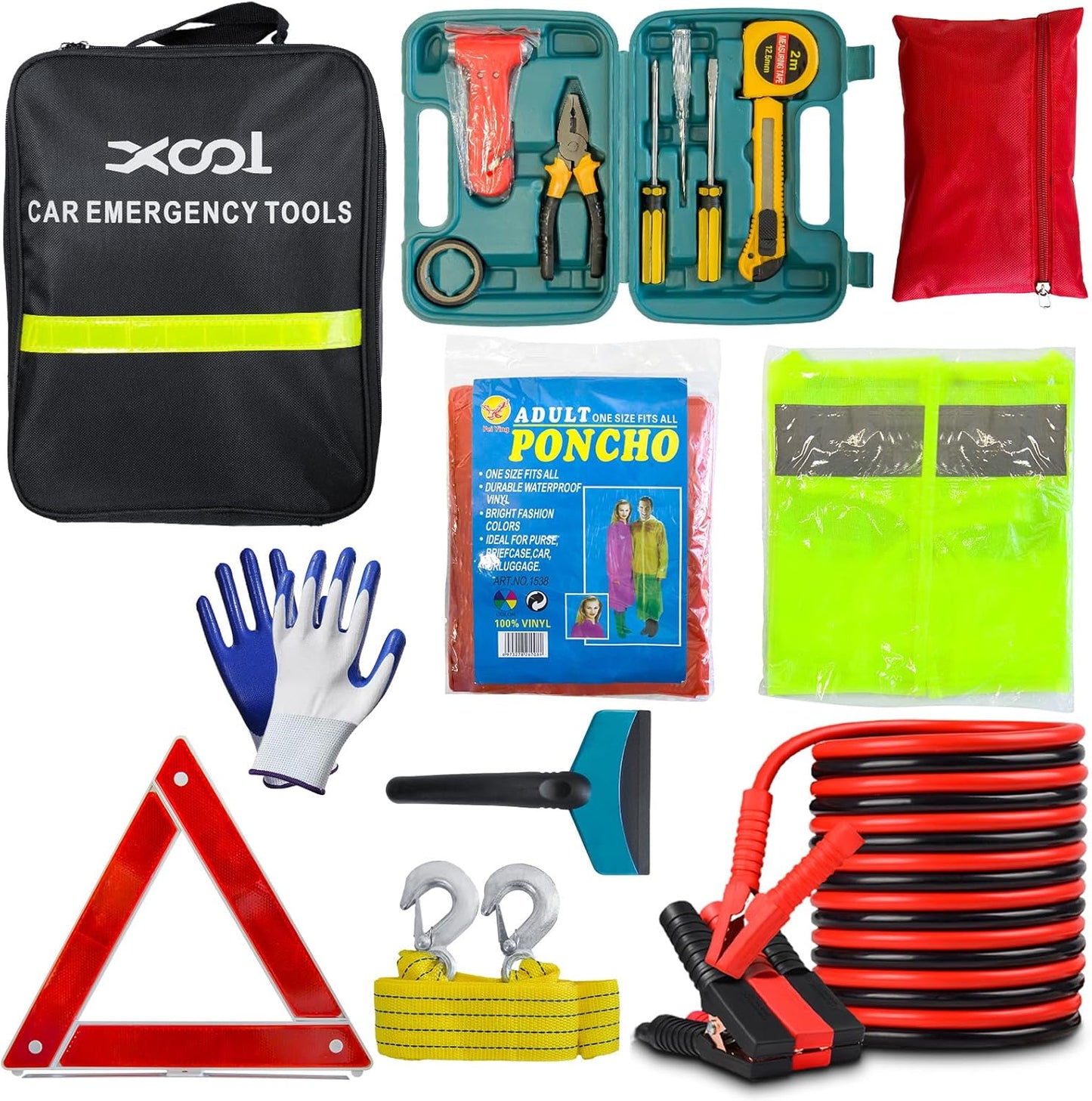 XOOL Car Emergency Kit for Roadside Safety Assistance