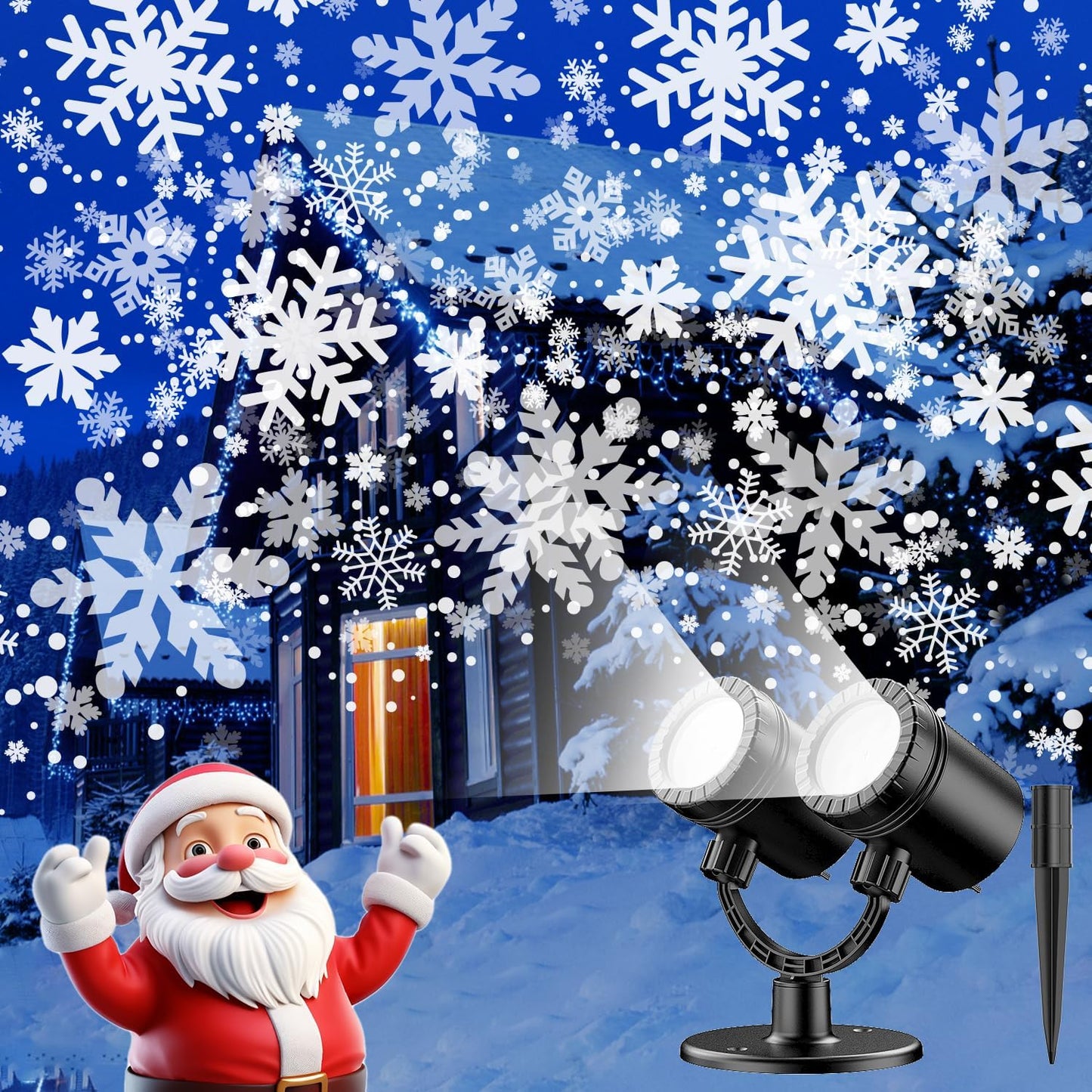 LEVENIS Snowflake Christmas Projector - Festive Outdoor Illumination