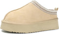 Women's Platform Mini Boots Slippers - Cozy Fuzzy Winter Wear