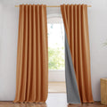 NICETOWN 100% Blackout Curtains for Living Room, Pumpkin Color