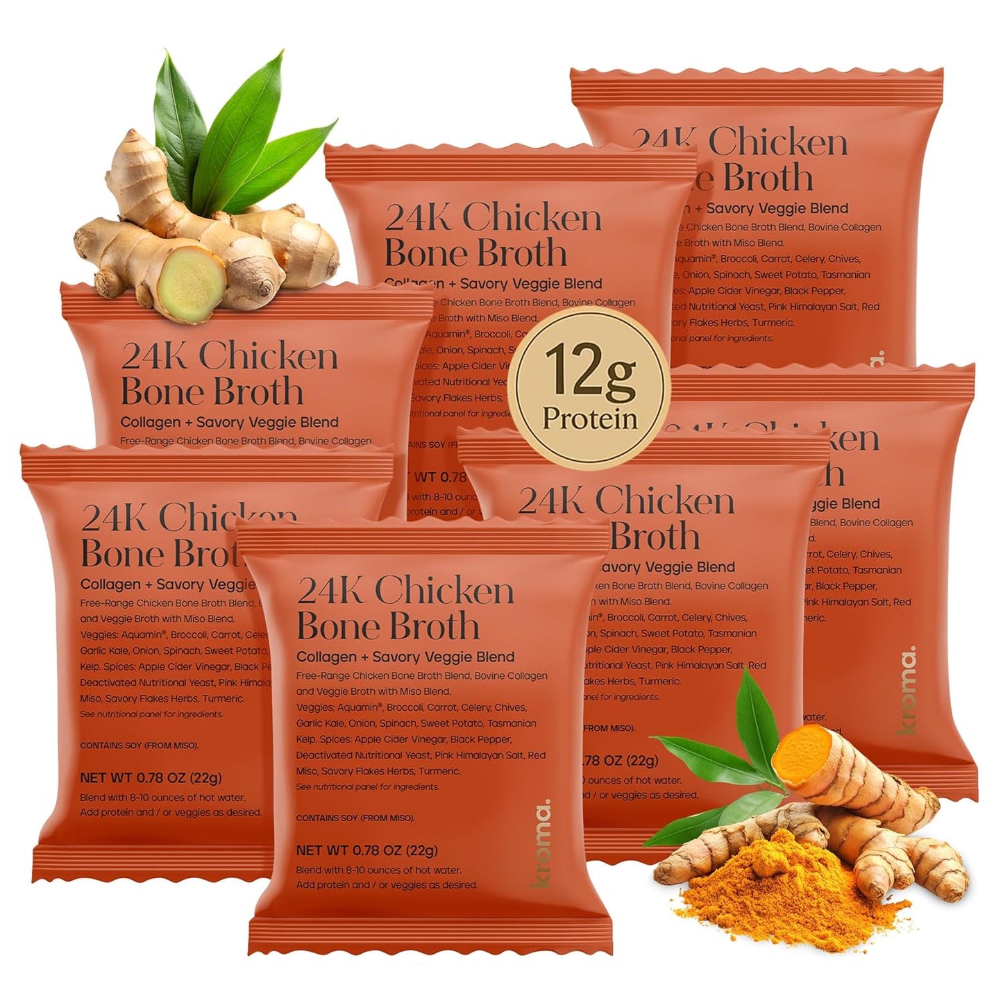 24K Chicken Bone Broth Powder for Joint Health & Wellness