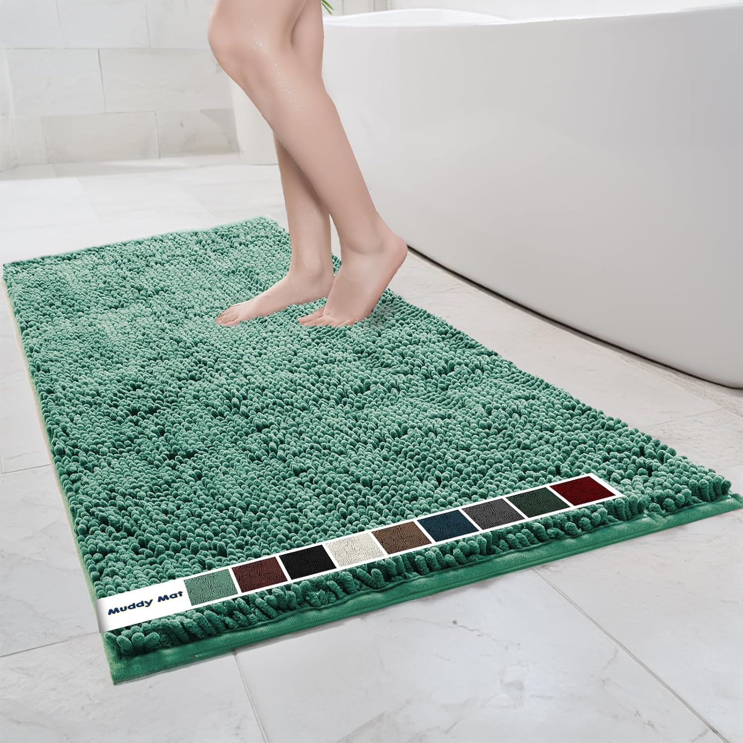 Muddy Mat Chenille Bathroom Rugs Quick Dry Microfiber Mats XL