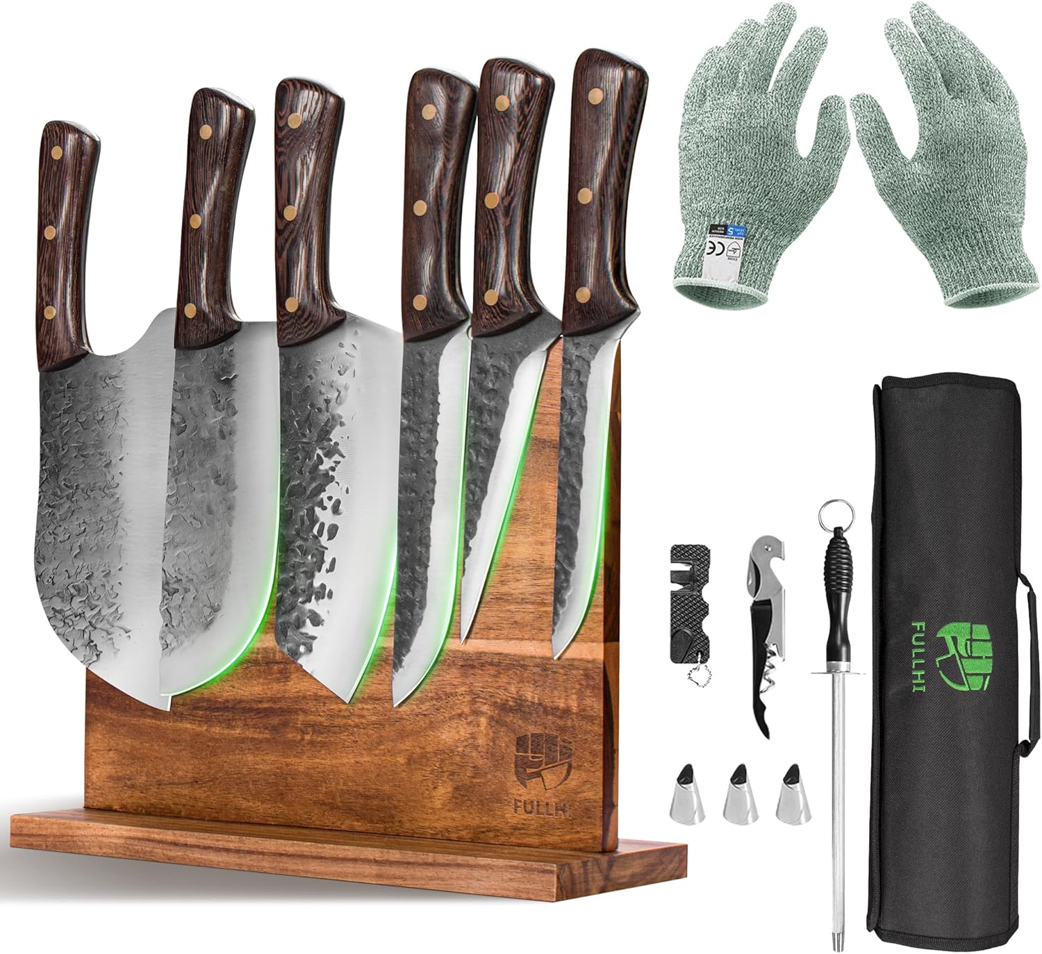 FULLHI Chef Butcher Fish Knife Set for Kitchen and BBQ Lovers